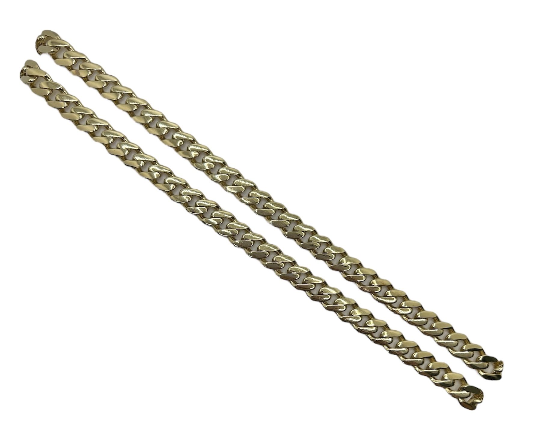 Unisex Curb Chain Solid 14k Yellow Gold 