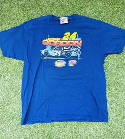 Nascar Jeff Gordon Shirt Mens XL 2-Sided Graphic Racing 24 Y2K Navy Blue