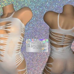 EXOTIC/ STRIPPER/ RAVE WEAR: SOLID WHITE1 PIECE DRESS