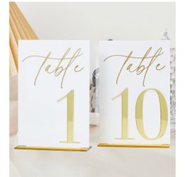 Acrylic White Table Numbers with Stands! 1-10. Brand new! See all pics!