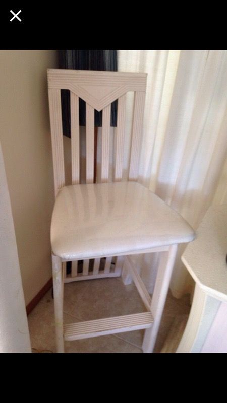 Real wood blonde high back stool.