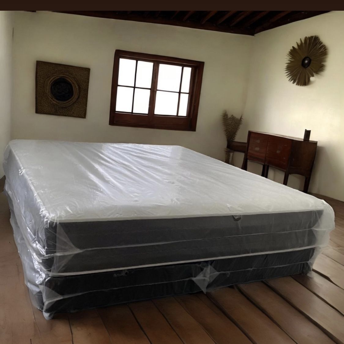 King Size Mattress Double Sided Of 10 Inches Thick New From Factory With its Plastic Also Available in Twin, Full or Queen Same Day Delivery