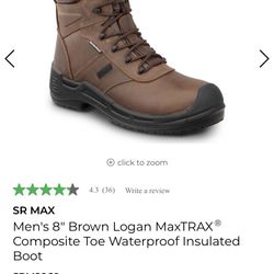 SR MAX Men's 8" Brown Logan MaxTRAX®