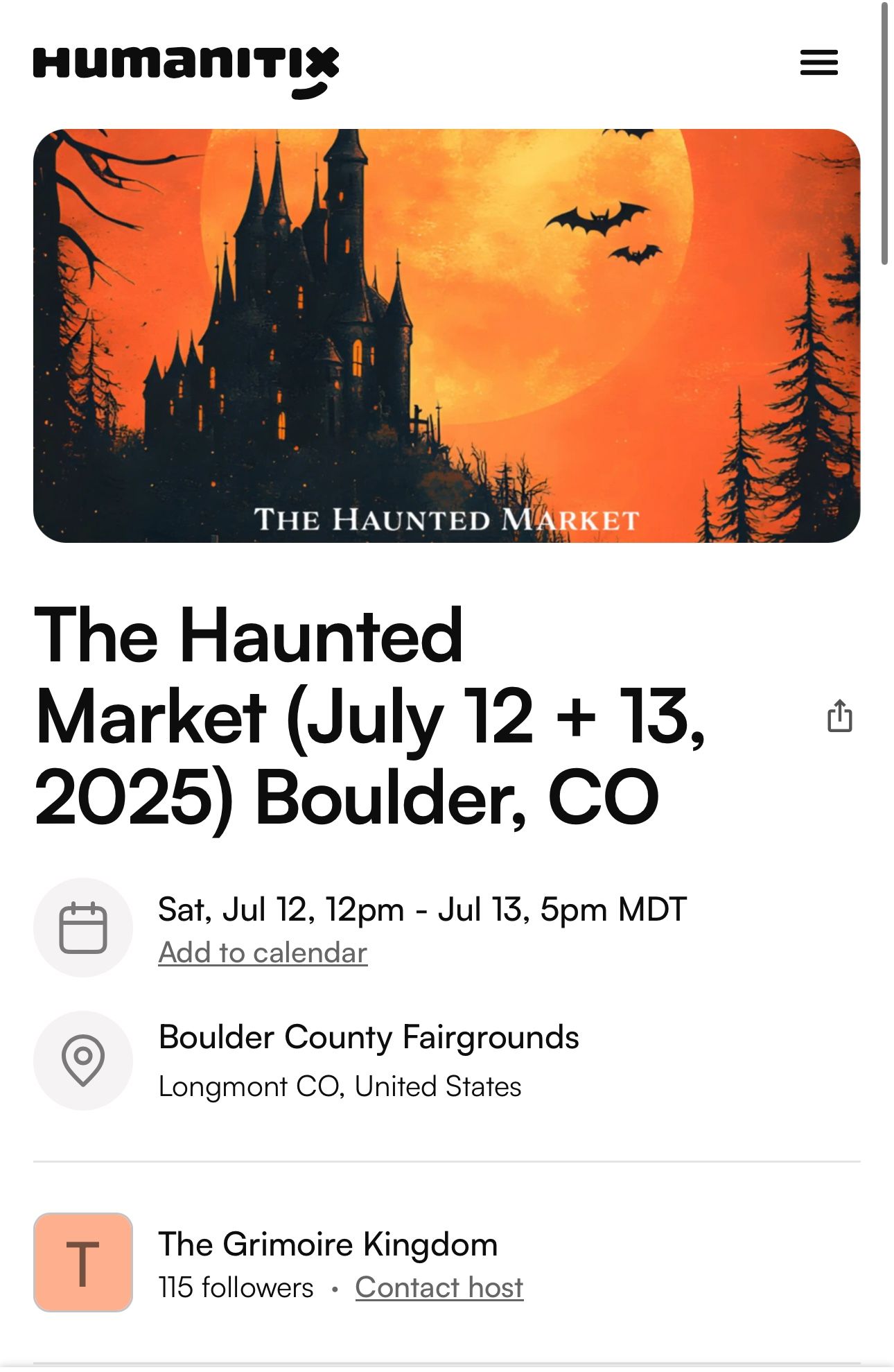 Two Tickets For The Haunted Market