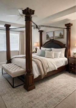 King size 4 poster cherry bed