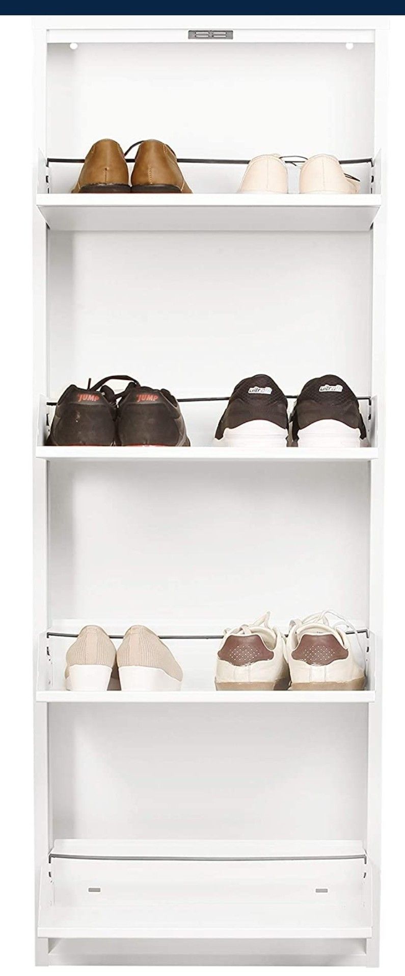 Mabel Home Modern 3 & 4 Drawer Shoe Cabinet, 3-4Tier Shoe Rack Storage Organizer, (White) (3 & 4Tier