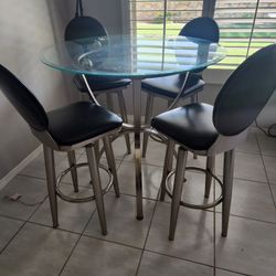 Glass Table With 4 Chairs
