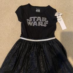 NEW Disney Parks Girls Dress Star Wars Dress Up Tulle Tutu Skirt Silver Glitter