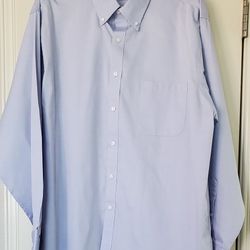Men's Van Heusen Blue Button Dress Shirt Size 18 34/35 