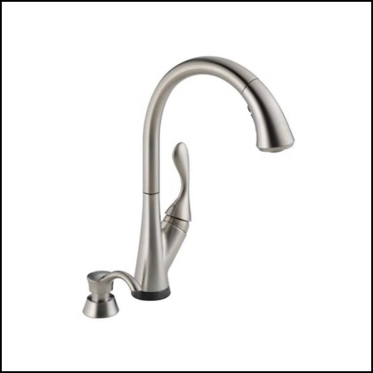 Delta Ashton Touch2O Motion Sensor Pull Down Kitchen Faucet Deck Mount Plate, Stainless Satin Nickel