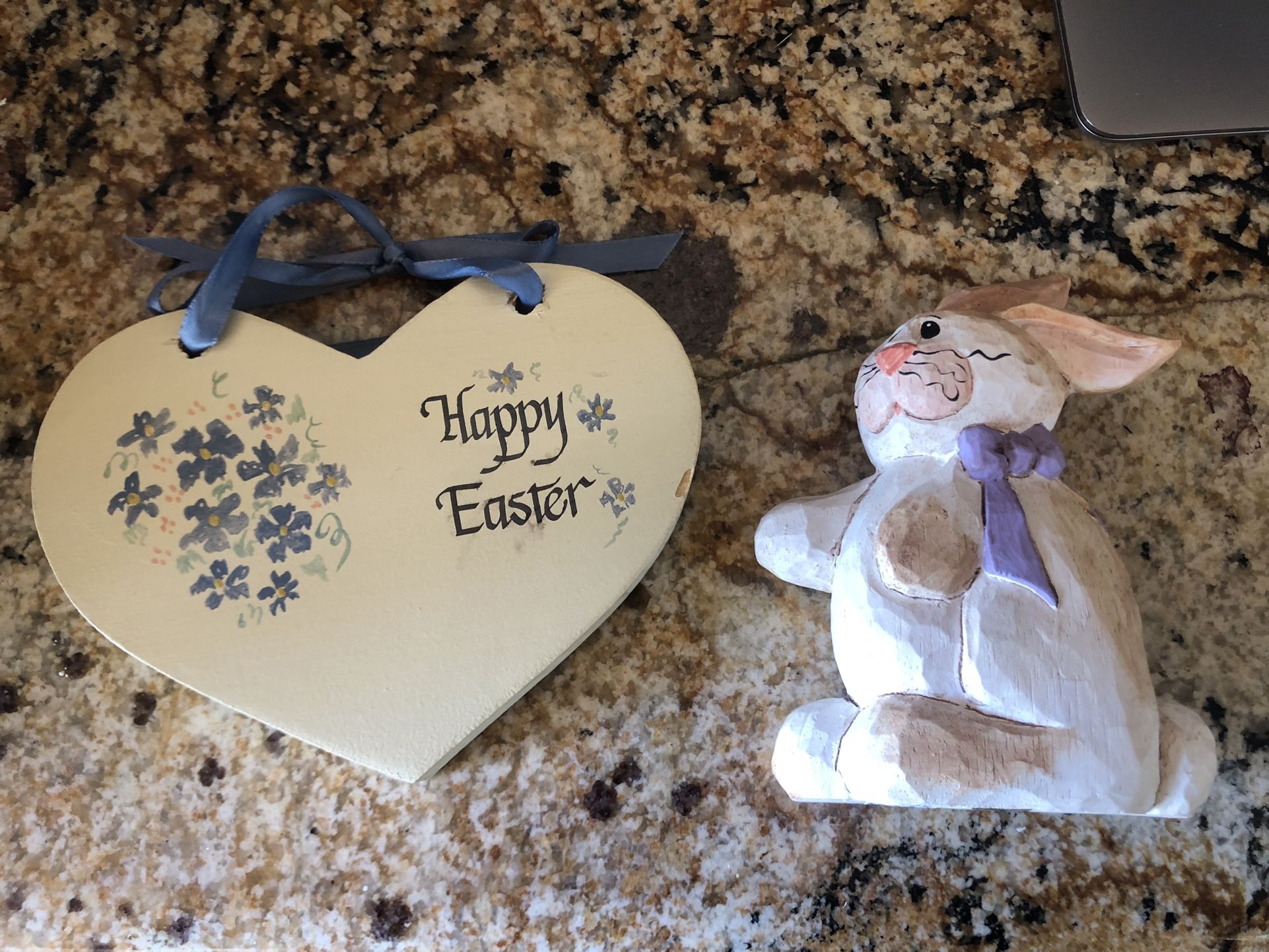 Eddie Walker Vintage Primitive Easter Bunny And wooden Sign