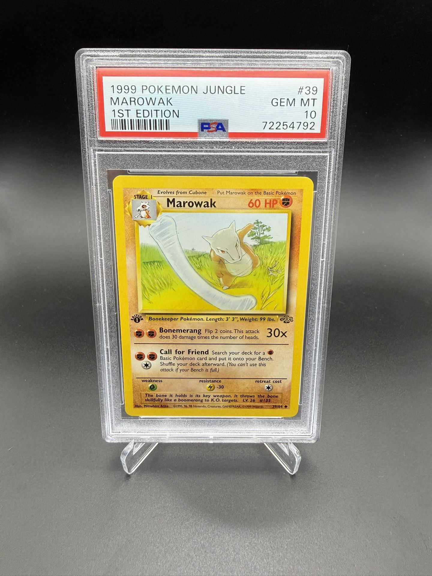 1999 POKEMON JUNGLE 1ST EDITION MAROWAK #39 GEM MINT PSA 10 RARE