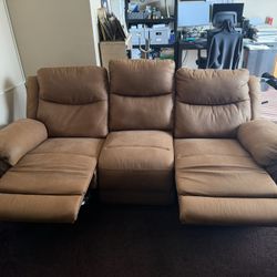 Two Brown Reclining Couches
