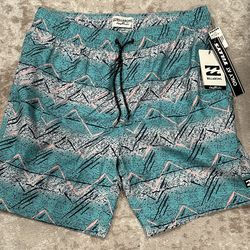 BILLABONG Good Times Layback Blue Jubilee Mens Volley Shorts Mens Medium