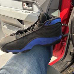 Black and blue air Jordans