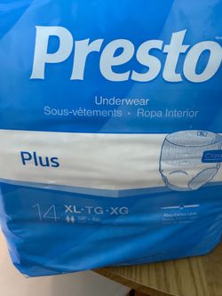 Presto Adult Underwear Size XL/  $5 each