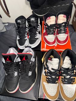 Jordan 1 & Jordan 4 Bundle - 4 Pairs - Lost & Found + Shadow 2.0 + Bred 4 + Rookie Of The Year