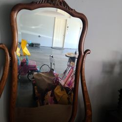 Antique Desk And Mirror 