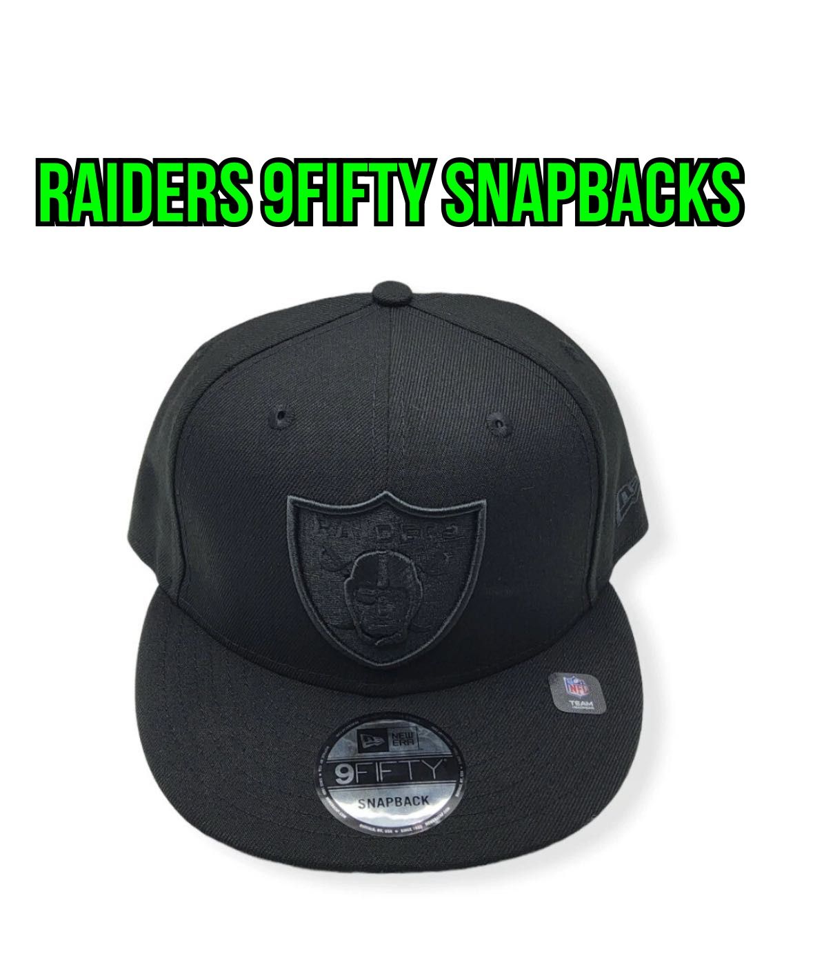 NFL New Era Las Vegas Raiders Blacked Out 9fifty SnapBack Hats