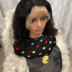 16 Inches Human Hair Lace Wig 