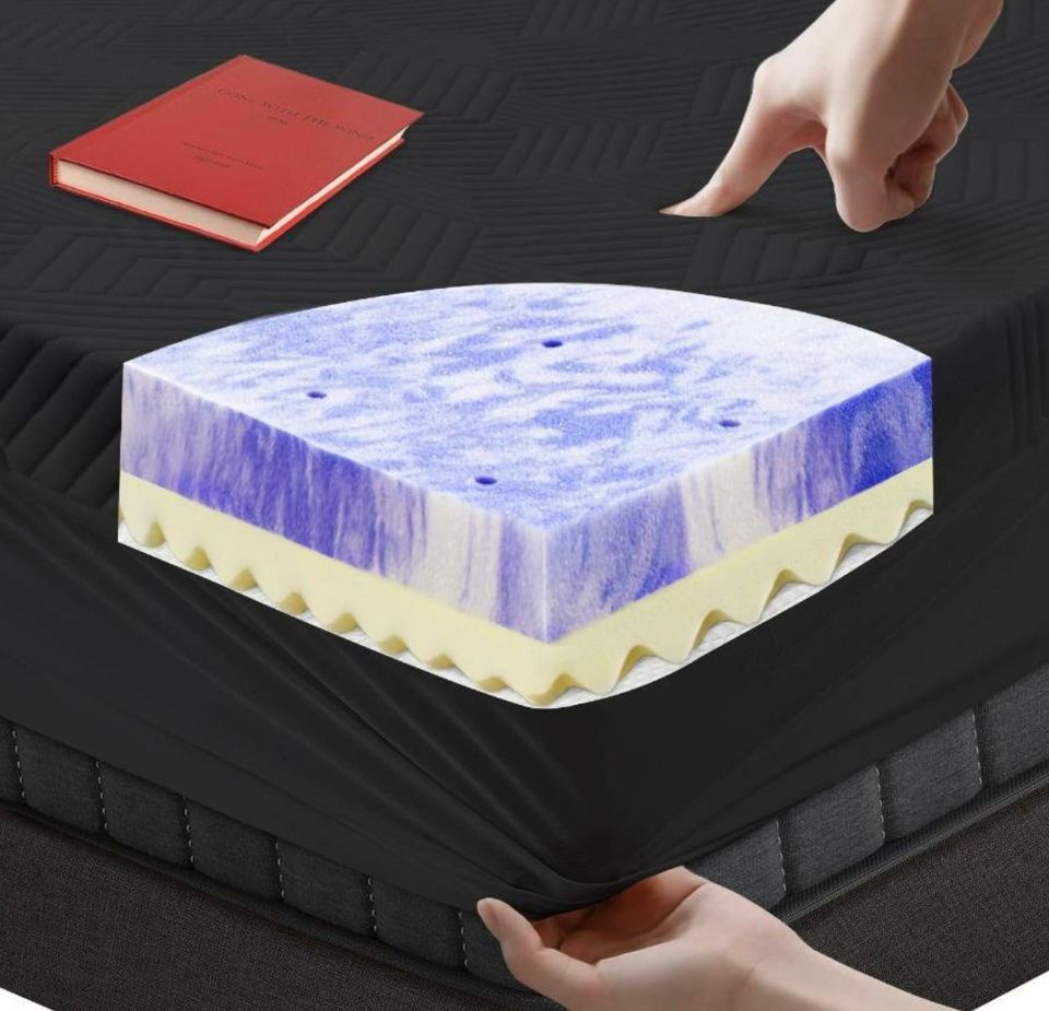 3” Purple Memory Foam Mattress Topper for Twin Bed