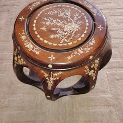 Mother of Pearl Inlay Wooden Stool