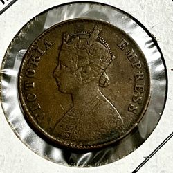 British India 1900 Calcutta 1/4 Anna Copper