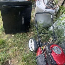 dish washer and lawn mower 
