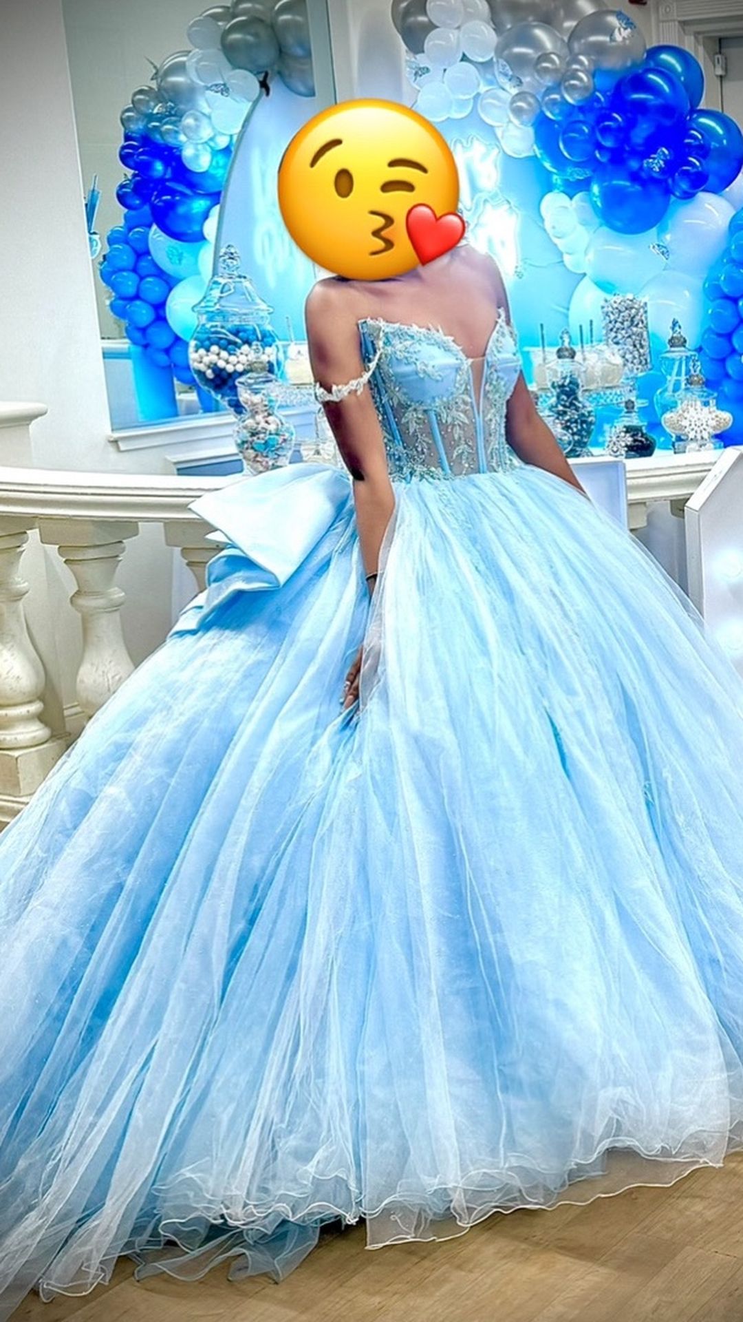 Blue Quinceanera/ Ball Gown/ Sweet 16 Dress Size 3