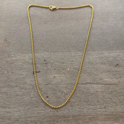 David Yurman Men's Box Chain Necklace in 18K Yellow Gold 20”, 2.7mm