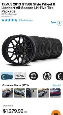 19x9.5 2013 GT500 Style Wheel & Lionhart All-Season LH-Five Tire Package