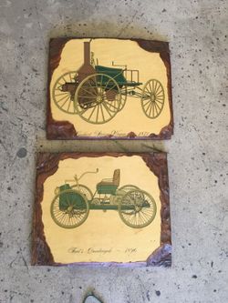 Vintage wood car plaques ford