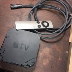 Apple TV second generation with remote, power, cord, and HDMI cable