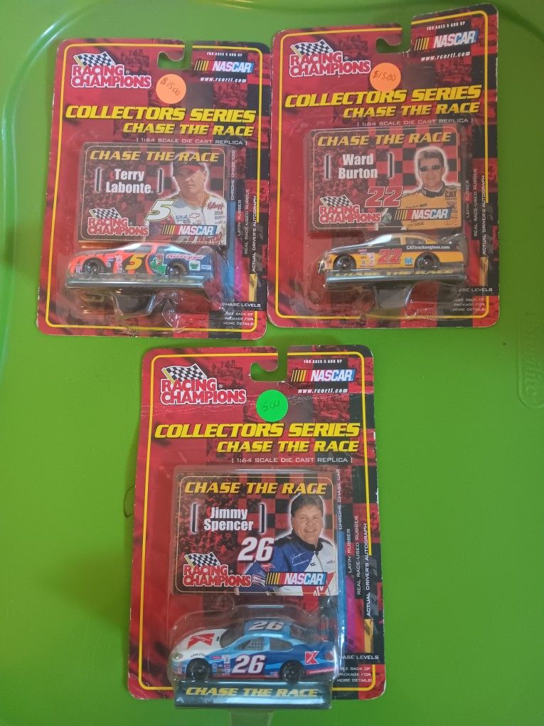 1:64 Diecast Nascar Collectors series Jimmy Spencer, Terry Labonte, and Ward Burton