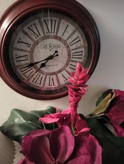 Burgundy Frame Wall Clock