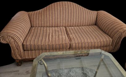 Couch with Big Glass Coffee Table
