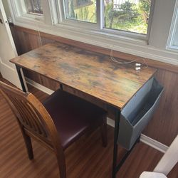 40” Wide Wooden Rustic Desk