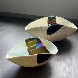Murano Hand-Blown Pleated Glass Bowls – Made in Italy – Small & Medium 