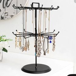 Black Metal Rotating Jewelry Tree
