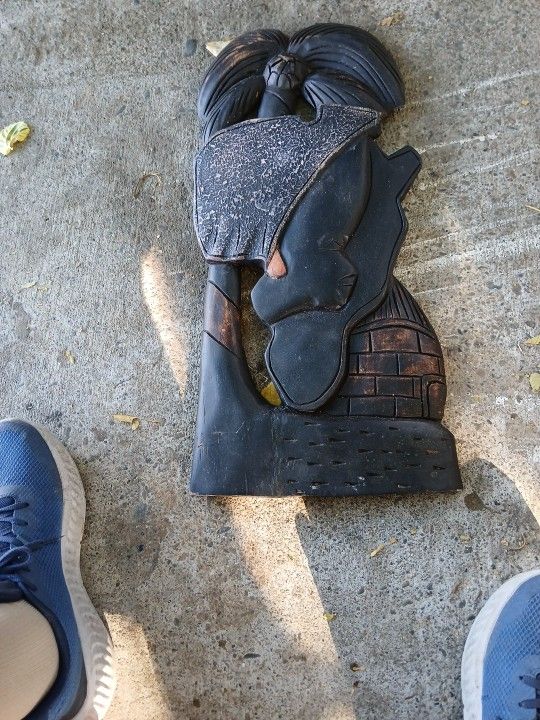 African Map Wood Carving/wall Hanging African 23" Ashanti Tribe Woman