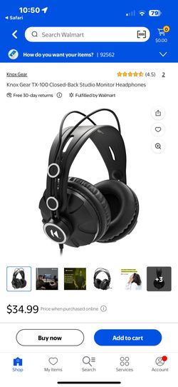 Knox Gear TX-100 Closed-Back Studio Monitor Headphones