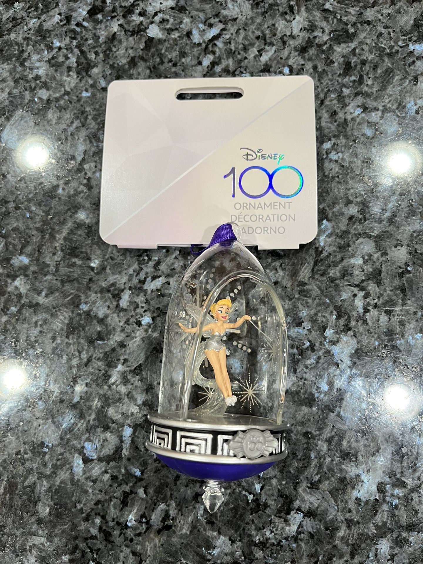 Disney Sketchbook Tinkerbell Disney 100 Collection Glass Dome Ornament.  Brand new with tags.