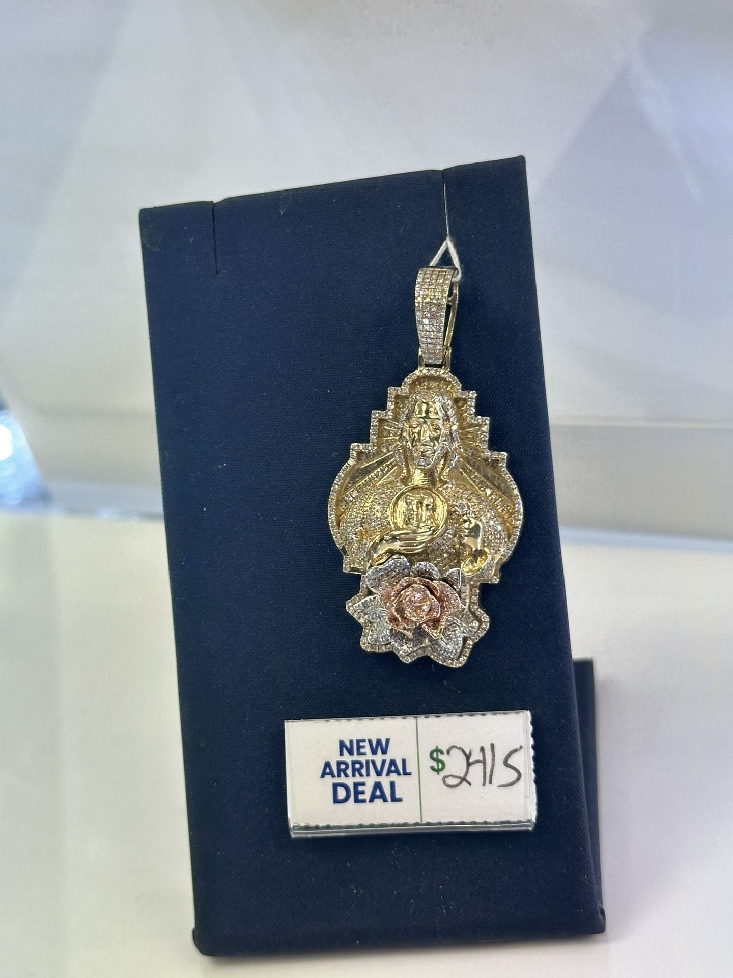 Diamond Encrusted Jesus Pendant