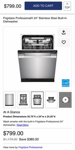 Frigidaire professional 24” stainless steel dishwasher