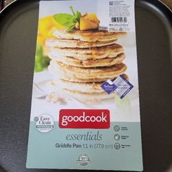 GoodCook 11-Inch Square Griddle Pan, Nonstick Aluminum Frying Pan, Even Heating, Ergonomic Handle, Perfect for Eggs, Bacon, and Breakfast, Small Gridd