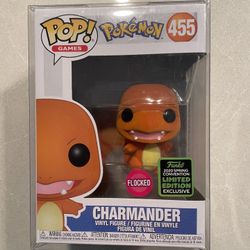 Flocked Charmander Funko Pop *VAULTED* 2020 ECCC Spring Convention Exclusive Pokemon 455 Protector Games Charizard Charmeleon Emerald