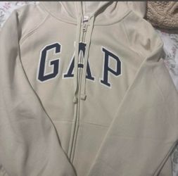 cream color GAP zip up hoodie