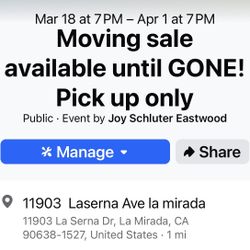 Moving Sale ! All Must Go !  Lamirada Pick Up Only