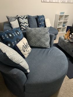 Barely Used Great Condition Sectional, Ottoman, and Swivel Chair