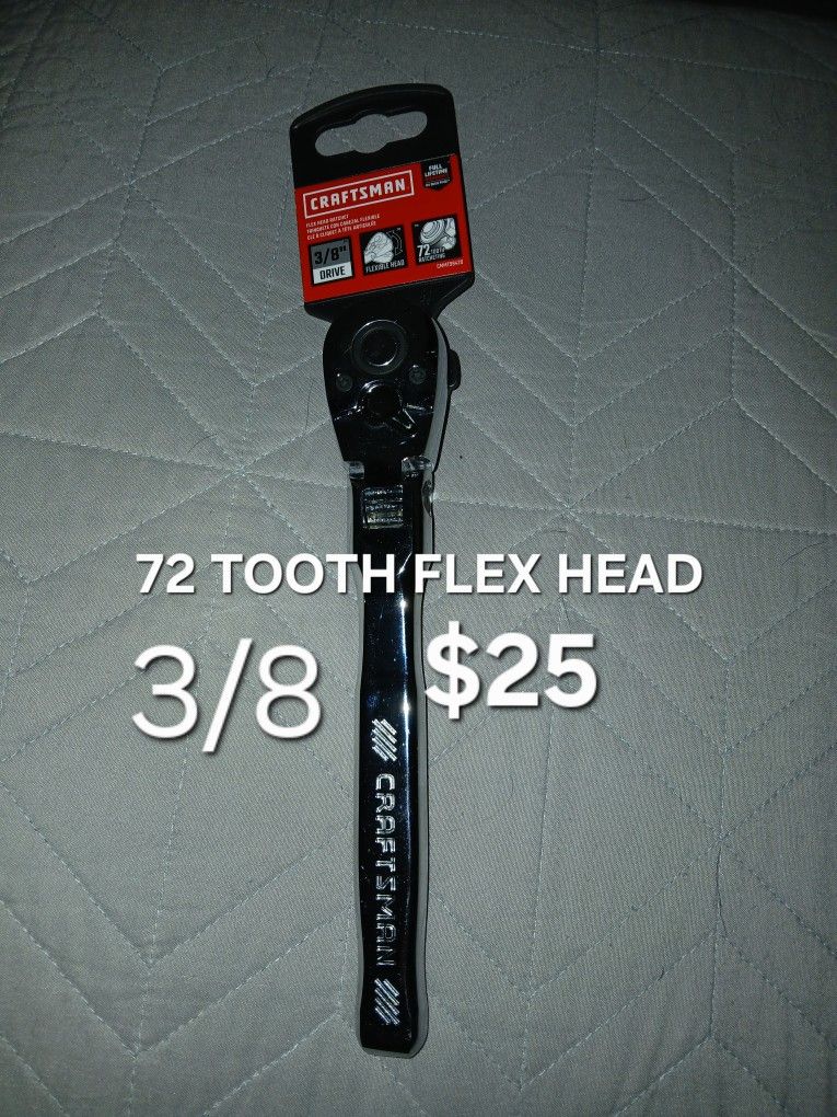 Craftsman 3/8 Flexhead Ratchet 72 Tooth $25
